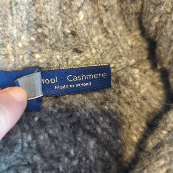 Nua Sweater Womens Large Gray Merino Wool Cashmere 1/4 Zip Ireland - Picture 6 of 9